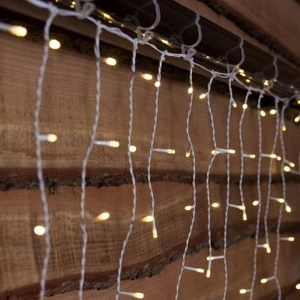 100 FIT & FORGET BATTERY OPERATED WARM WHITE ICICLE LIGHTS - image 1