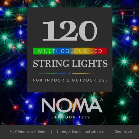 120 Multi Colour Multi Function String Lights - image 1