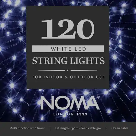 120 White Multi Function String Lights - image 1