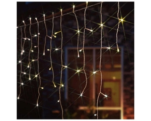 200 FIT & FORGET BATTERY OPERATED WARM WHITE LED ICICLE LIGHTS - image 2