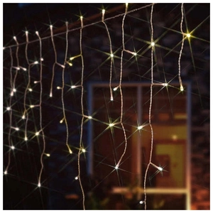 200 Fit & Forget Battery Operated Warm White Led Icicle Lights - image 2