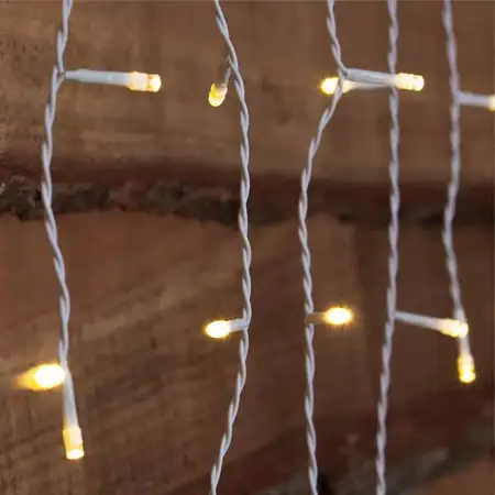 200 Fit & Forget Battery Operated Warm White Led Icicle Lights - image 3