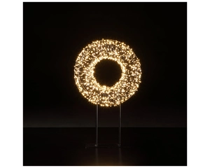 30CM BLACK WIRE STANDING WREATH