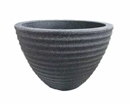 37CM LOW HONEY POT MILLSTONE GREY