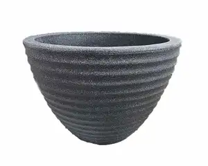 37CM LOW HONEY POT MILLSTONE GREY