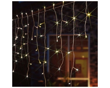 400 FIT & FORGET BATTERY OPERATED WARM WHITE ICICLE LIGHTS - image 2