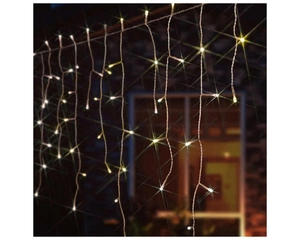 400 FIT & FORGET BATTERY OPERATED WARM WHITE ICICLE LIGHTS - image 2