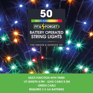 50 Multi Colour Multi Function Battery Lights