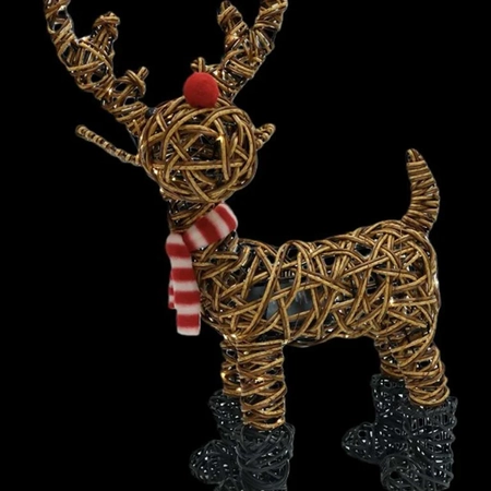 52Cm Wicker Rudolph 60 Leds