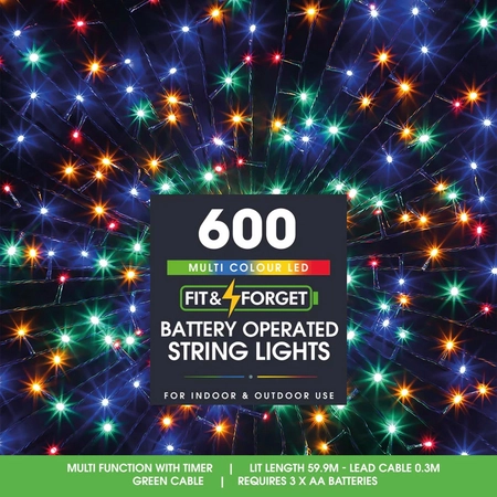 600 Multi Colour Multi Function Battery Lights