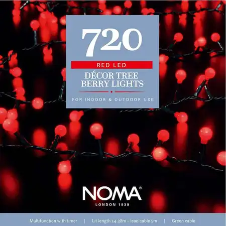 720 Red Decor Berry Lights - image 1