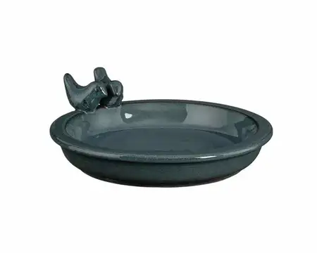 BIRD BATH BLUE - H5XD30CM