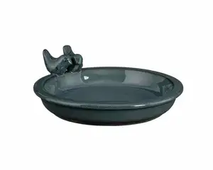 BIRD BATH BLUE - H5XD30CM