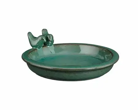 BIRD BATH TURQUOISE - H5XD30CM