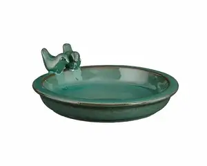 BIRD BATH TURQUOISE - H5XD30CM