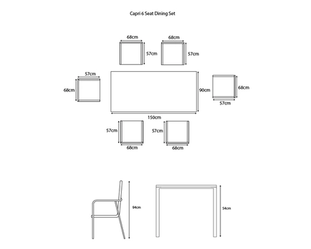 CAPRI 6 SEAT DINING SET - image 3