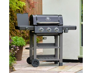 CARBON 3 BURNER BBQ - BLACK