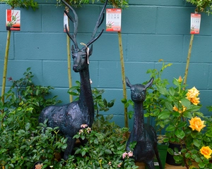 EXTRA LARGE DEER (PAIR) METAL ORNAMENTS - image 1