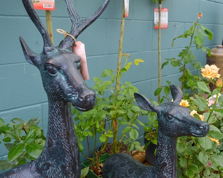 EXTRA LARGE DEER (PAIR) METAL ORNAMENTS - image 2