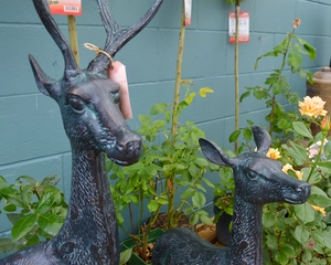 EXTRA LARGE DEER (PAIR) METAL ORNAMENTS - image 2