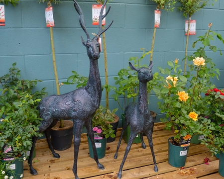 EXTRA LARGE DEER (PAIR) METAL ORNAMENTS - image 3