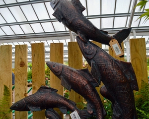 FISH LEAPING SALMON METAL ORNAMENT - image 4