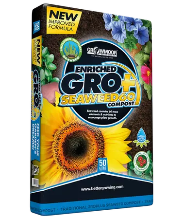 GROWMOOR TRADITIONAL COMPOST + SEAWEED 50L - 2 FOR £14