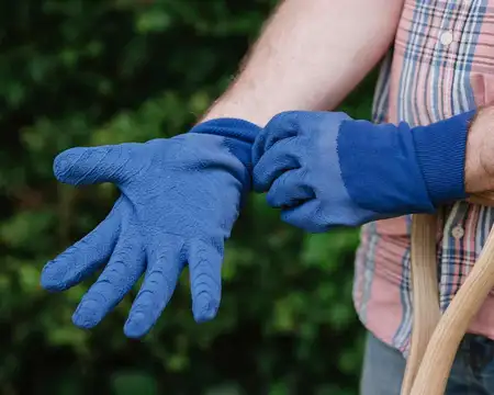 K&S NAVY GARDENING GLOVES MEN'S LRG