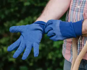 K&S NAVY GARDENING GLOVES MEN'S LRG