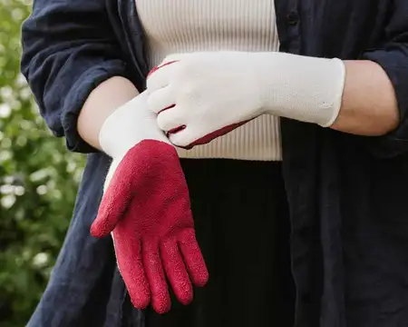 KS RED NATURAL BAMBOO GLOVES LADIES S