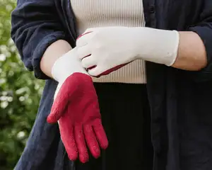 KS RED NATURAL BAMBOO GLOVES LADIES S