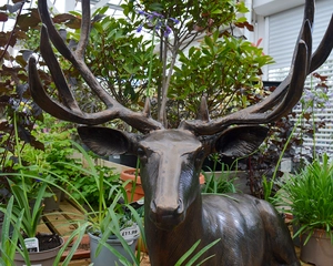 LAYING STAG METAL ORNAMENT - image 1