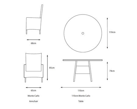 MONTE CARLO SAND 4 SEAT DINING SET - image 3