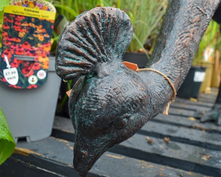 PEACOCK FEEDING METAL ORNAMENT - image 3