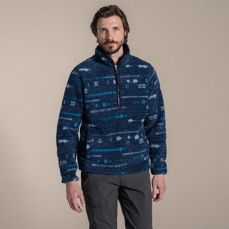 Rawthey Half Zip Blue Print L
