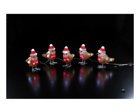 ROBINS WITH HAT AND SCARF STRING LIGHTS