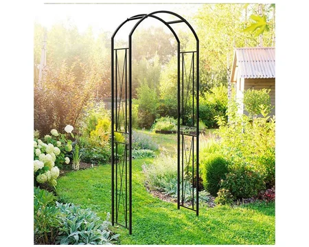 ROUND TOP GARDEN ARCH BLACK - image 1