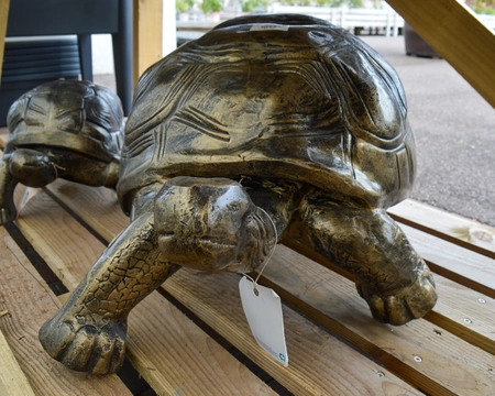 TORTOISE LARGE METAL ORNAMENT - image 1